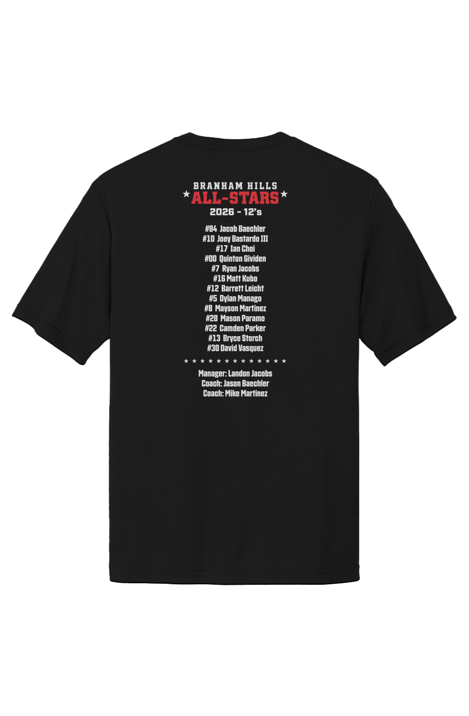 12s Player Names 26All-Star Main Logo Adult Sport-tek Competitor Tee