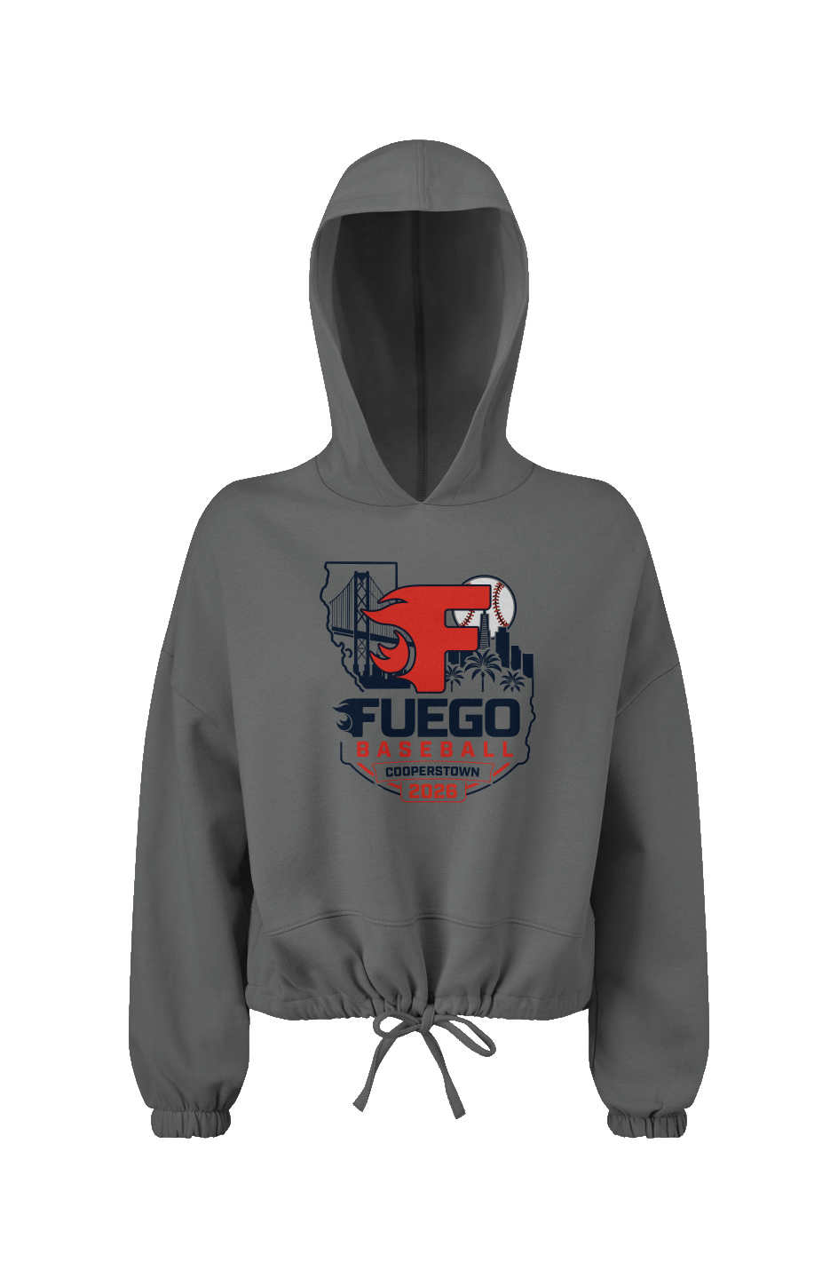 Ladies' Cropped Oversize Hooded Sweatshirt
