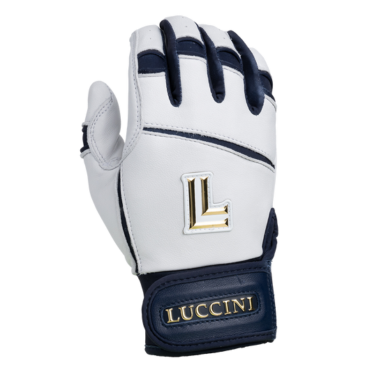 Batting Gloves – White/Navy/White Palm