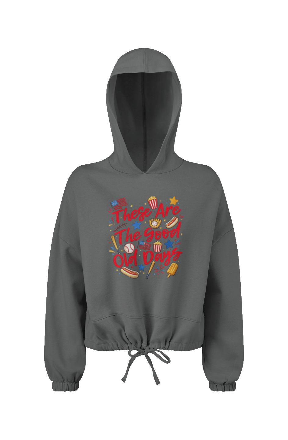 2026_BHLadies' Cropped Oversize Hooded Sweatshirt
