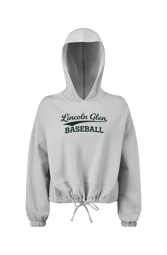 NEW - LGLadies' Cropped Oversize Hooded Sweatshirt