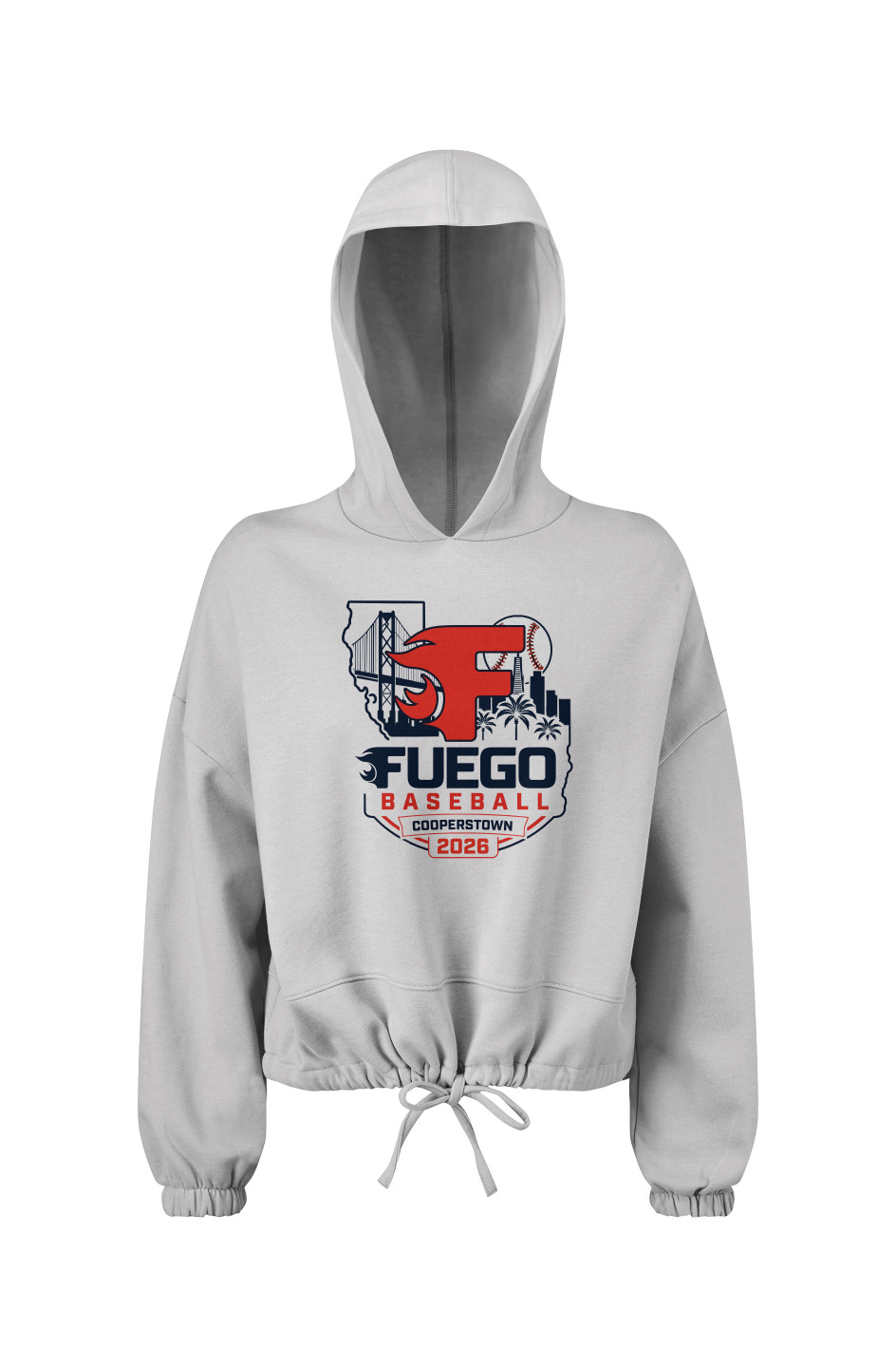 Ladies' Cropped Oversize Hooded Sweatshirt