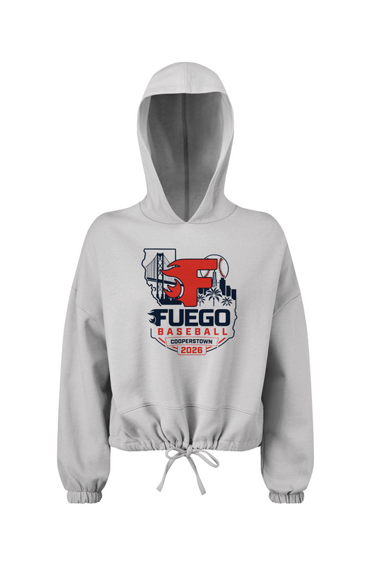 Ladies' Cropped Oversize Hooded Sweatshirt