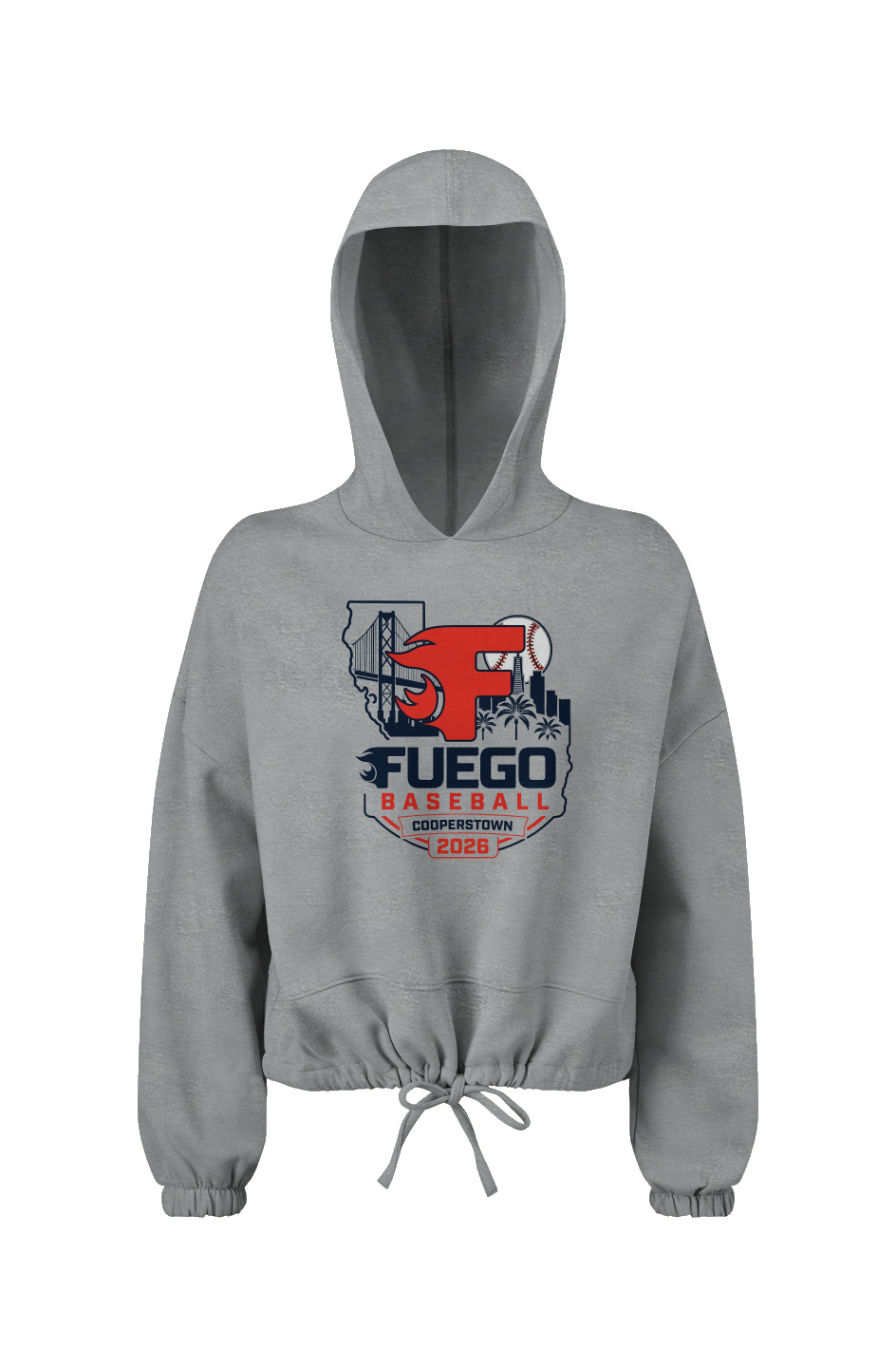 Ladies' Cropped Oversize Hooded Sweatshirt