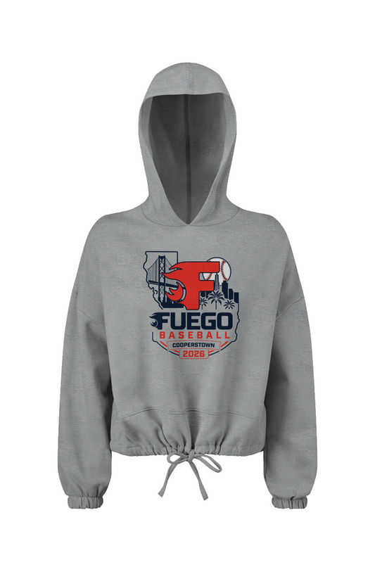 Ladies' Cropped Oversize Hooded Sweatshirt