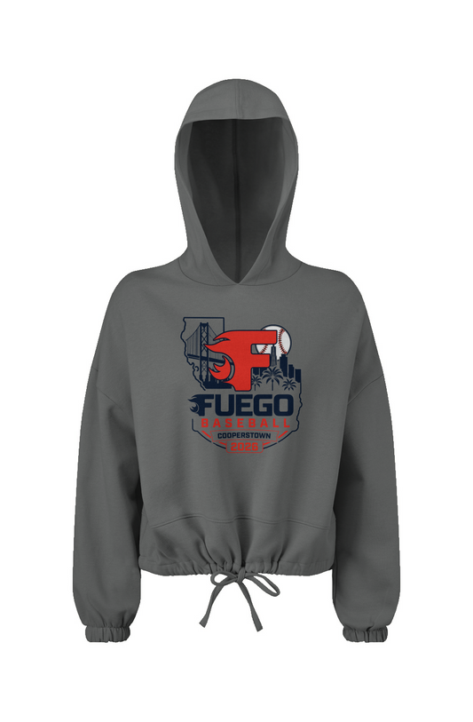 Ladies' Cropped Oversize Hooded Sweatshirt