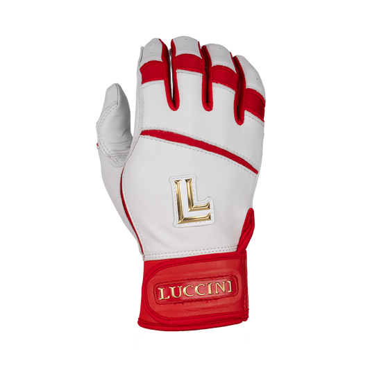 Batting Gloves – White/Red/Red