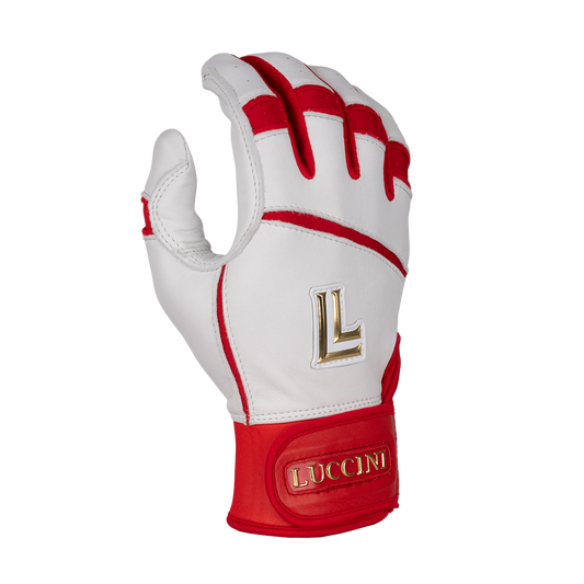 Batting Gloves – White/Red/Red