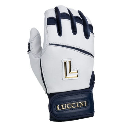Batting Gloves – White/Navy/White Palm
