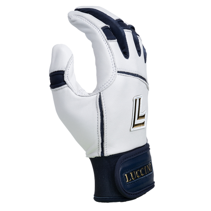 Batting Gloves – White/Navy/White Palm