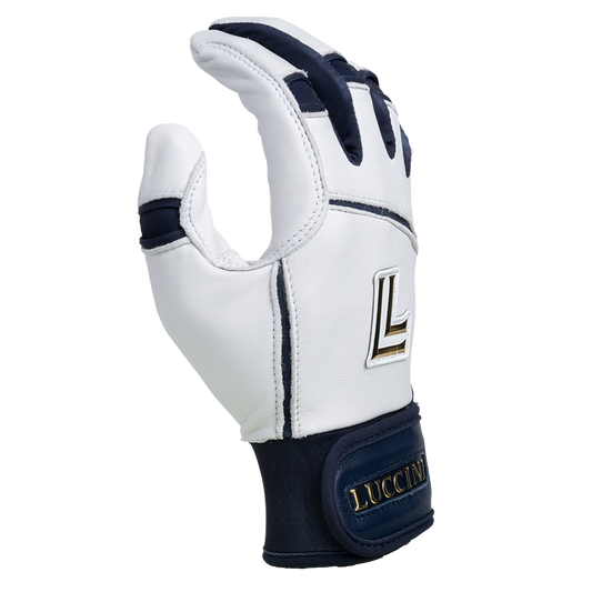 Batting Gloves – White/Navy/White Palm